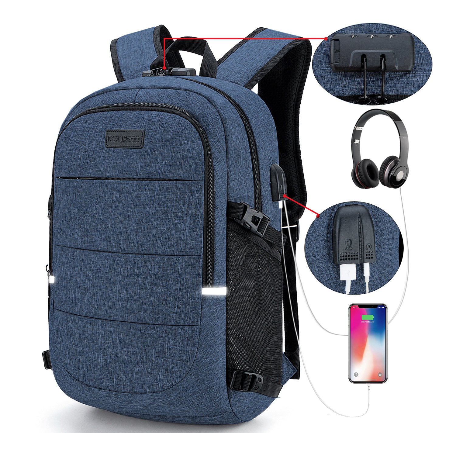 Mochilas Mujer Hombre Viaje Urbana Impermeable Antirrobo